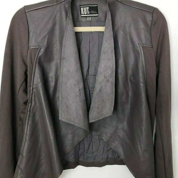 KUT FROM THE KLOTH Cropped Moto Jacket - Whimsigrunge - Picture 1 of 7